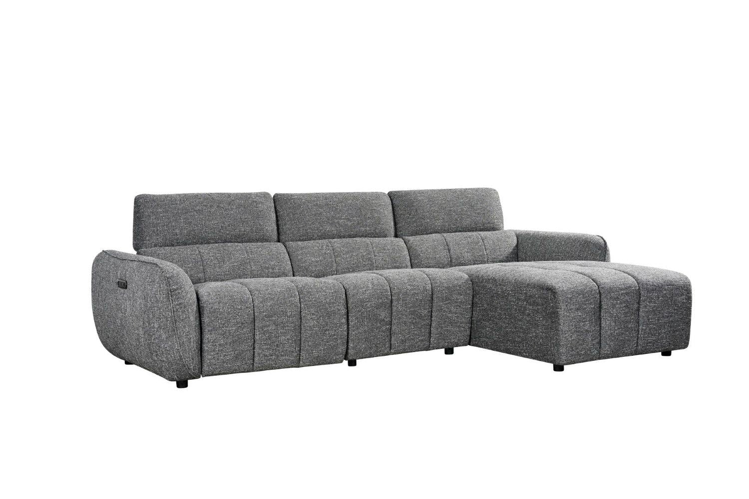 Turin Electric Recliner Sofa Charcoal Right Hand