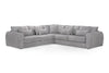 Grey Fabric Large Corner Group Sofa Curved Arms