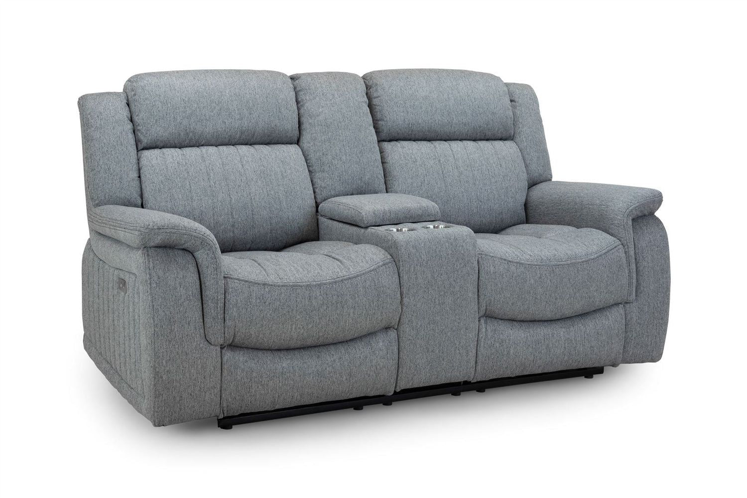 Grey Fabric 2 Seater Electric Recliner Sofa Pillow Top Arm