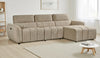 Turin Electric Recliner Sofa Mocha Right Hand - Home Furniture Interiors
