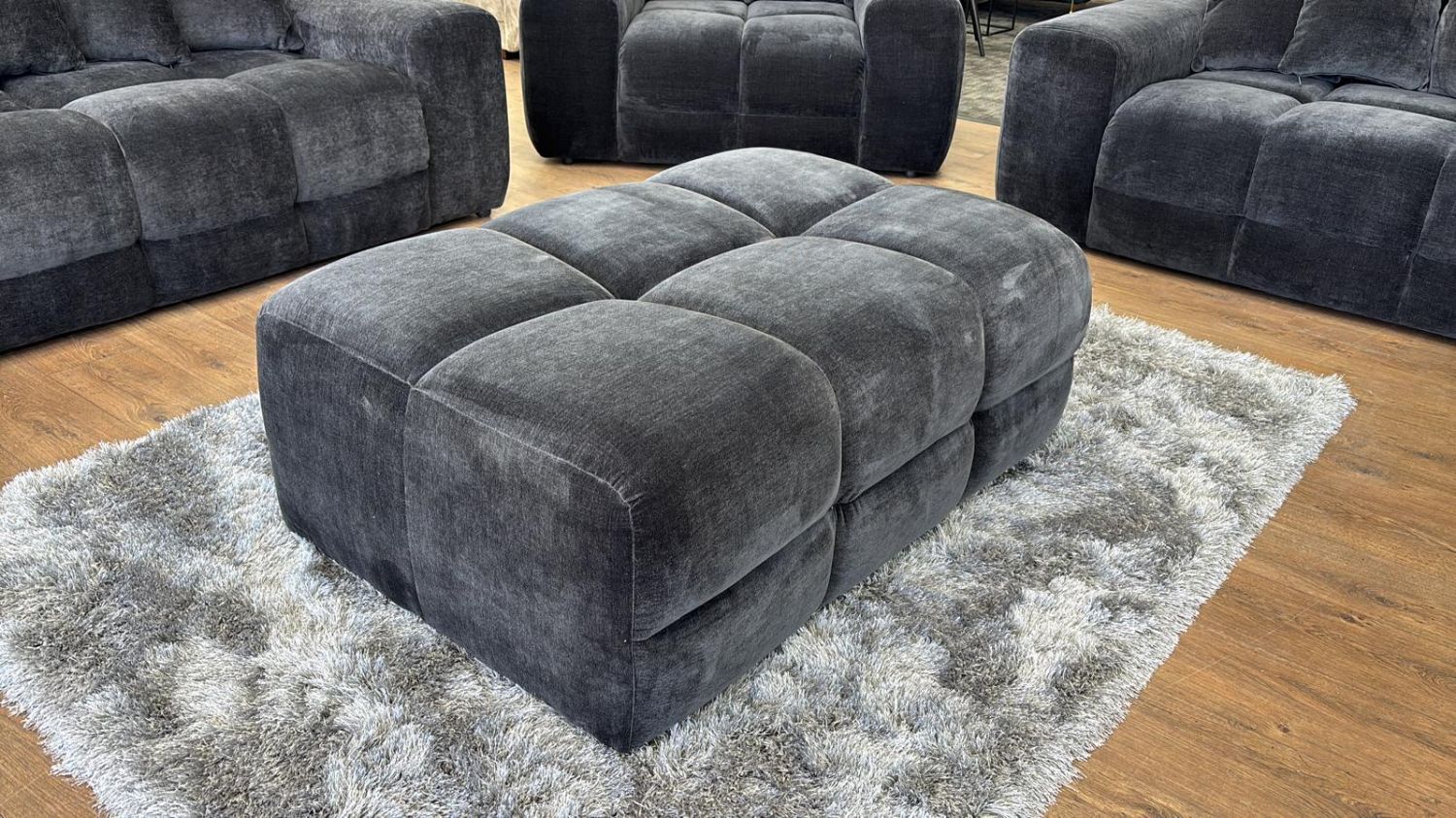 Jacob Sofa Black Footstool - Home Furniture Interiors