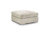Beige Chenille Fabric Square Footstool - Home Furniture Interiors