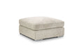 Beige Chenille Fabric Square Footstool - Home Furniture Interiors