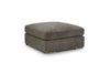 Mocha Grey Chenille Fabric Square Footstool - Home Furniture Interiors