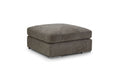 Mocha Grey Chenille Fabric Square Footstool - Home Furniture Interiors