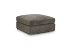 Mocha Grey Chenille Fabric Square Footstool - Home Furniture Interiors
