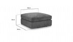 Mocha Grey Chenille Fabric Square Footstool - Home Furniture Interiors