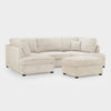 Beige Boucle Fabric Upholstered U Shaped Corner Sofa - Home Furniture Interiors