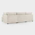Beige Boucle Fabric Upholstered U Shaped Corner Sofa - Home Furniture Interiors