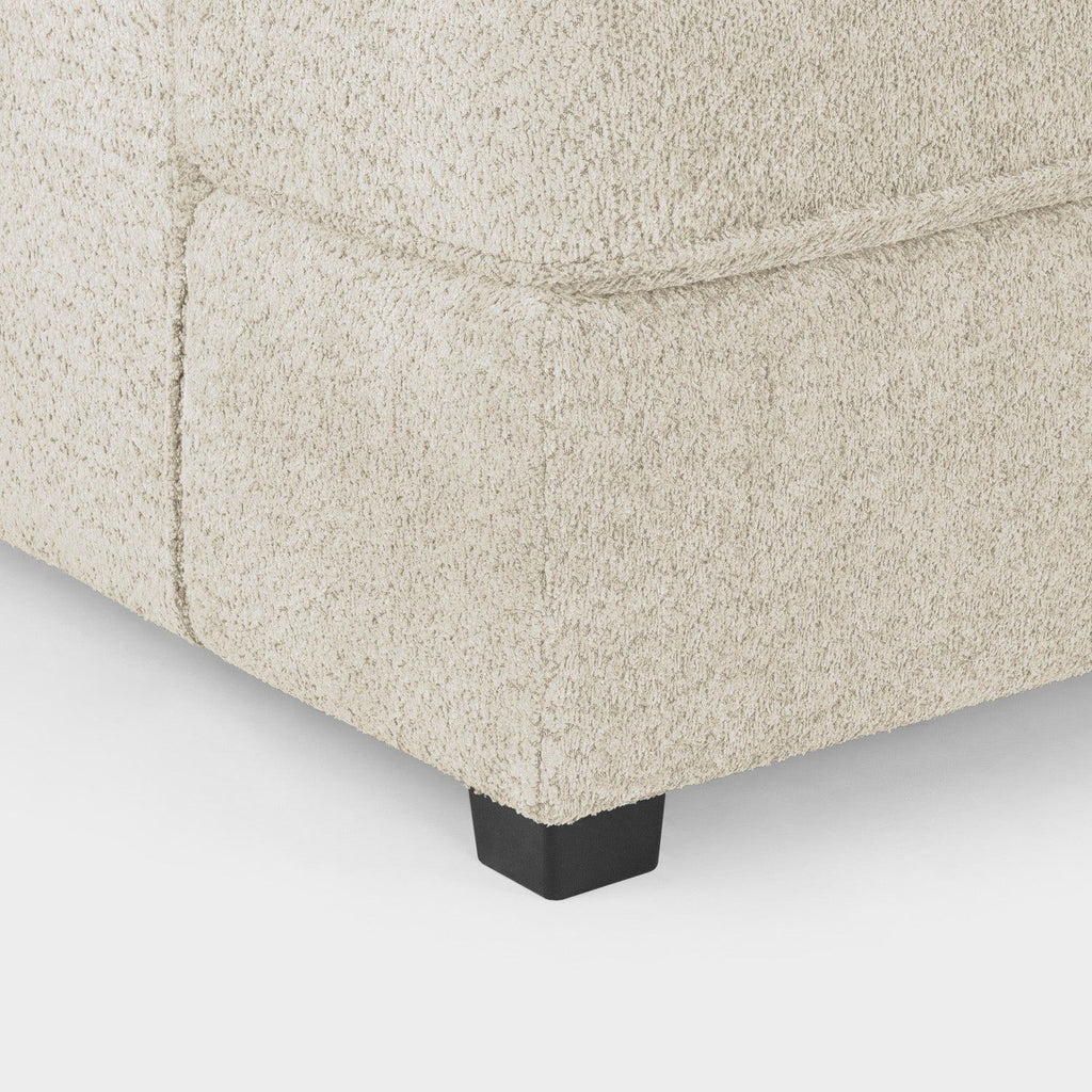 Beige Boucle Fabric Upholstered U Shaped Corner Sofa - Home Furniture Interiors