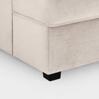 Beige Fabric U Shaped Corner Sofa Wooden Feet - Home Furniture Interiors