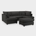 Black Fabric Upholstered U Shape Corner Sofa - Home Furniture Interiors