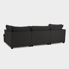 Black Fabric Upholstered U Shape Corner Sofa - Home Furniture Interiors