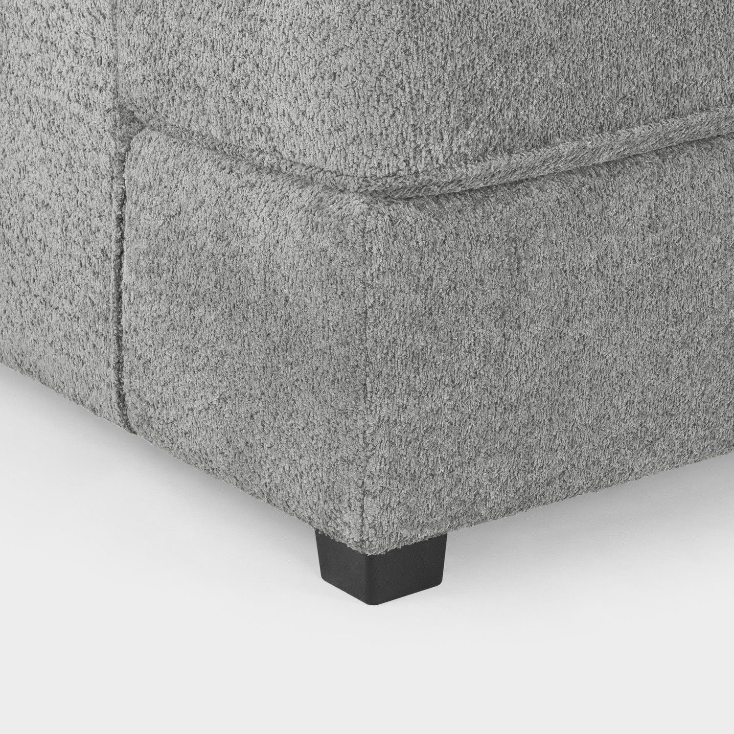 Grey Boucle Fabric U Shape Corner Sofa - Home Furniture Interiors