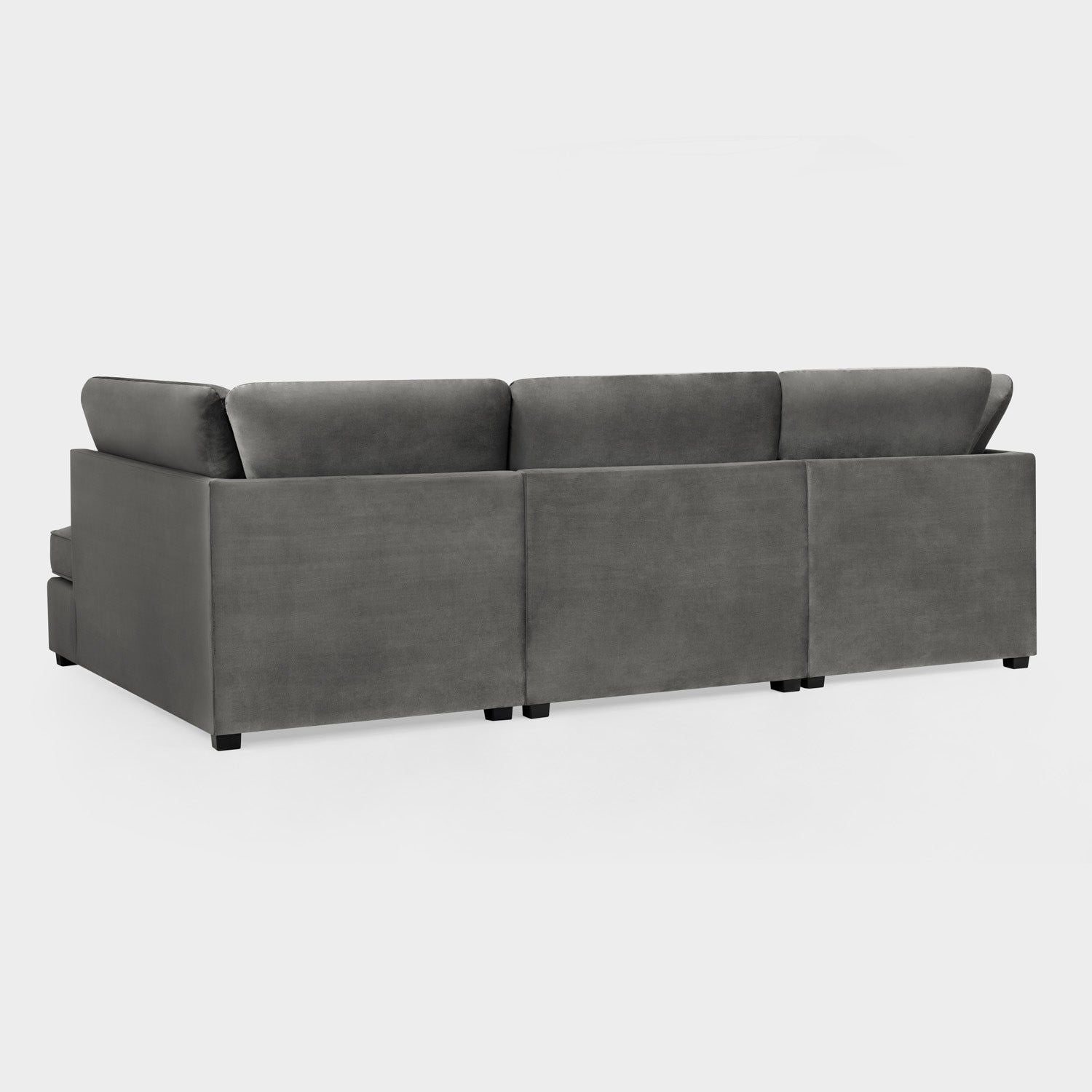 Grey Fabric U Shape Fullback Corner Sofa - Home Furniture Interiors