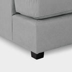 Grey Fabric Upholstery U Shape Corner Sofa Black Feet - Home Furniture Interiors