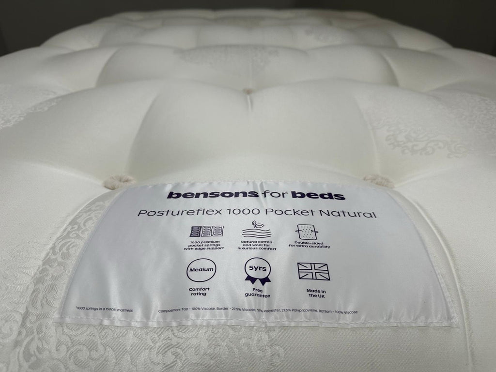 Bensons For Beds 1000 Posture Flex 4FT 6 Double Mattress RRP £995 B - Home Furniture Interiors