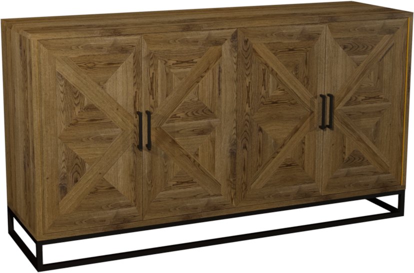 Indus Rustic Oak Wide Sideboard