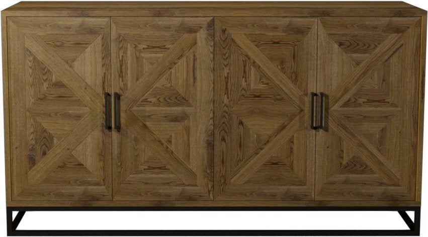 Indus Rustic Oak Wide Sideboard - Home Furniture Interiors
