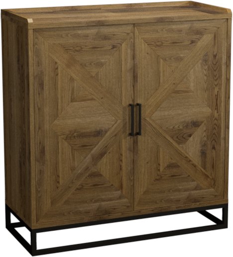 Indus Rustic Oak Drinks Cabinet