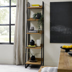 Rustic Oak Narrow Open Display Shelf Unit