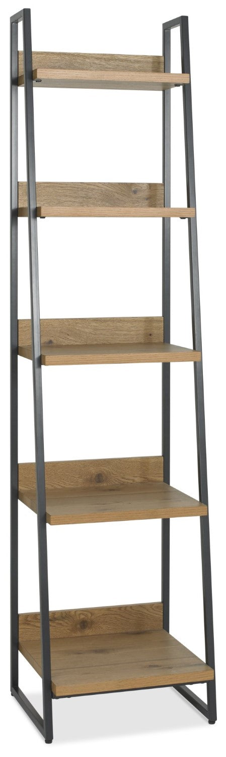 Rustic Oak Narrow Open Display Shelf Unit - Home Furniture Interiors