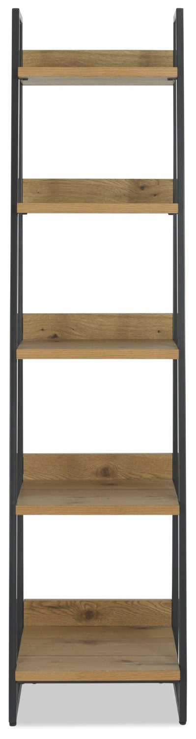 Rustic Oak Narrow Open Display Shelf Unit - Home Furniture Interiors