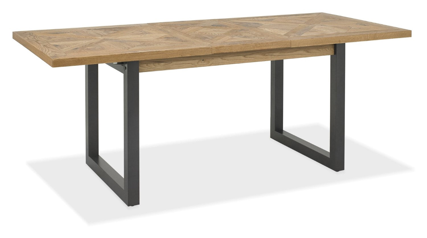 Rustic Oak Extending Dining Table Set 4 Grey Leather Chairs - Home Furniture Interiors