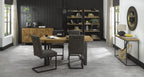 Rustic Oak Extending Dining Table Set 4 Dark Grey Chairs - Home Furniture Interiors