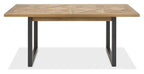 Rustic Oak Extending Dining Table Set 6 Blue Velvet Chairs - Home Furniture Interiors