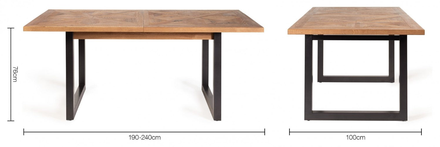 Rustic Oak Extending Dining Table Set 6 Blue Velvet Chairs - Home Furniture Interiors