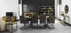 Rustic Oak Extending Dining Table Set 8 Grey Fabric Chairs - Home Furniture Interiors