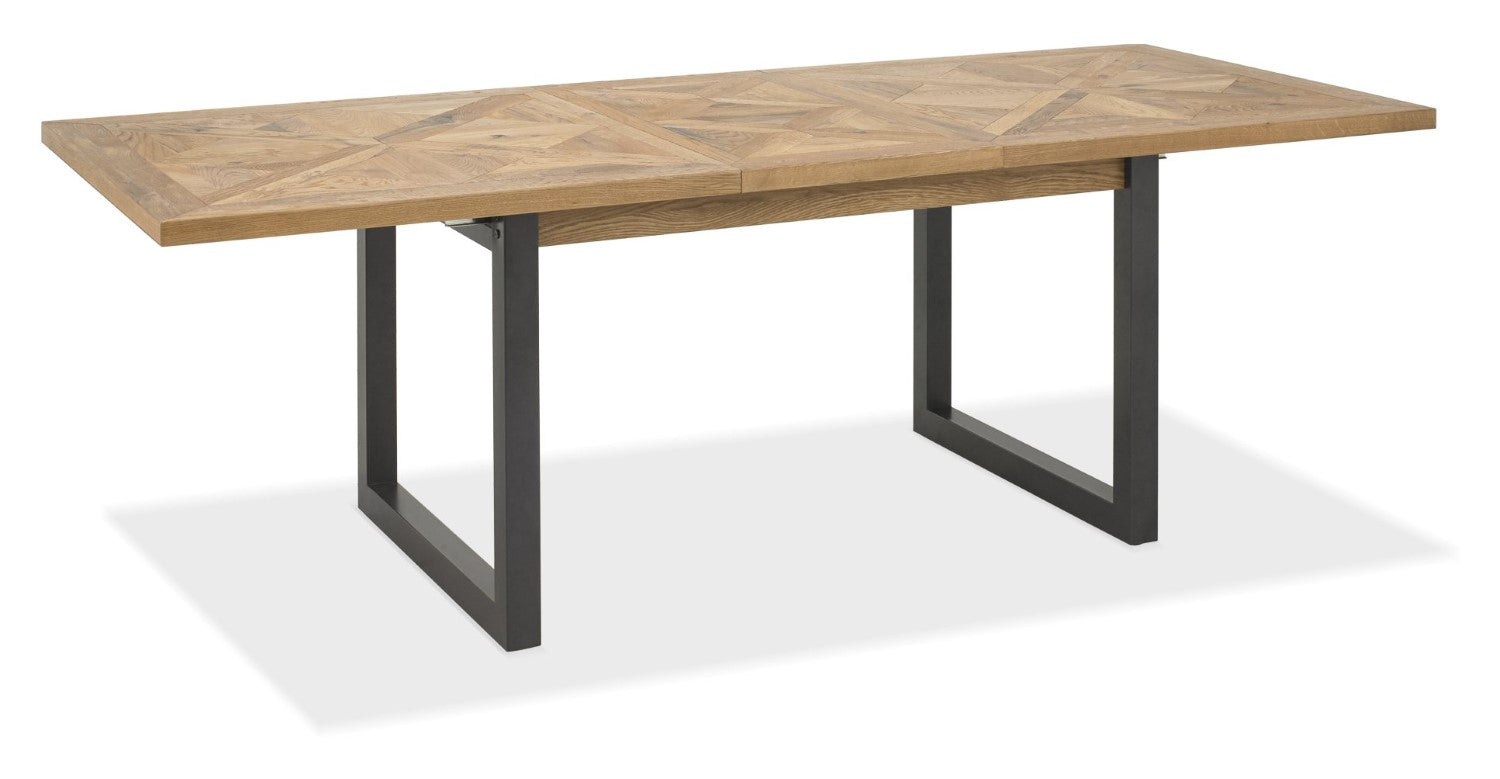 Rustic Oak Extending Dining Table Set 8 Grey Fabric Chairs - Home Furniture Interiors