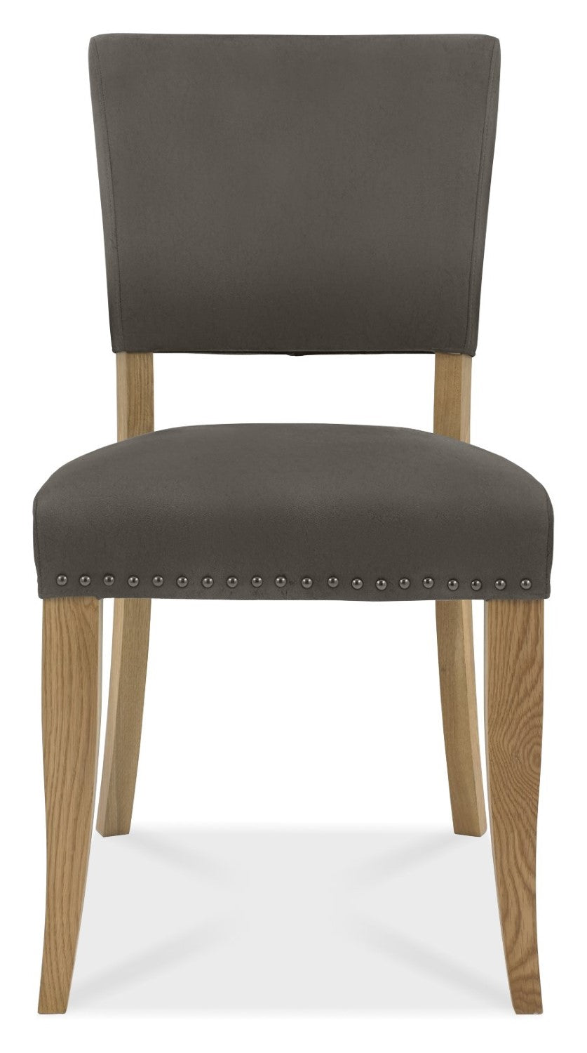 Rustic Oak Extending Dining Table Set 6 Dark Grey Chairs - Home Furniture Interiors