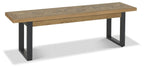 Rustic Oak Parquet Top Dining Table Bench Seat - Home Furniture Interiors