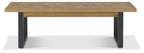 Rustic Oak Parquet Top Dining Table Bench Seat - Home Furniture Interiors