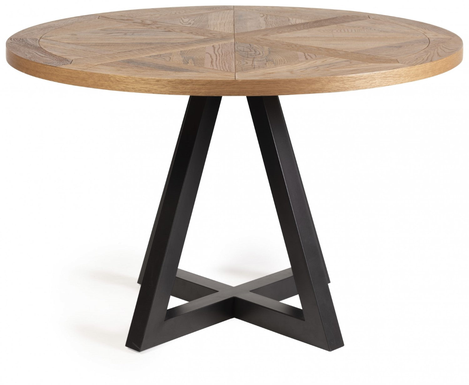 Rustic Oak Round Dining Set 4 Blue Velvet Dining Chairs - Home Furniture Interiors