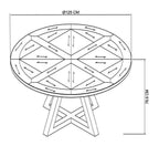 Rustic Oak Round Dining Table 4 Dark Grey Fabric Chairs - Home Furniture Interiors