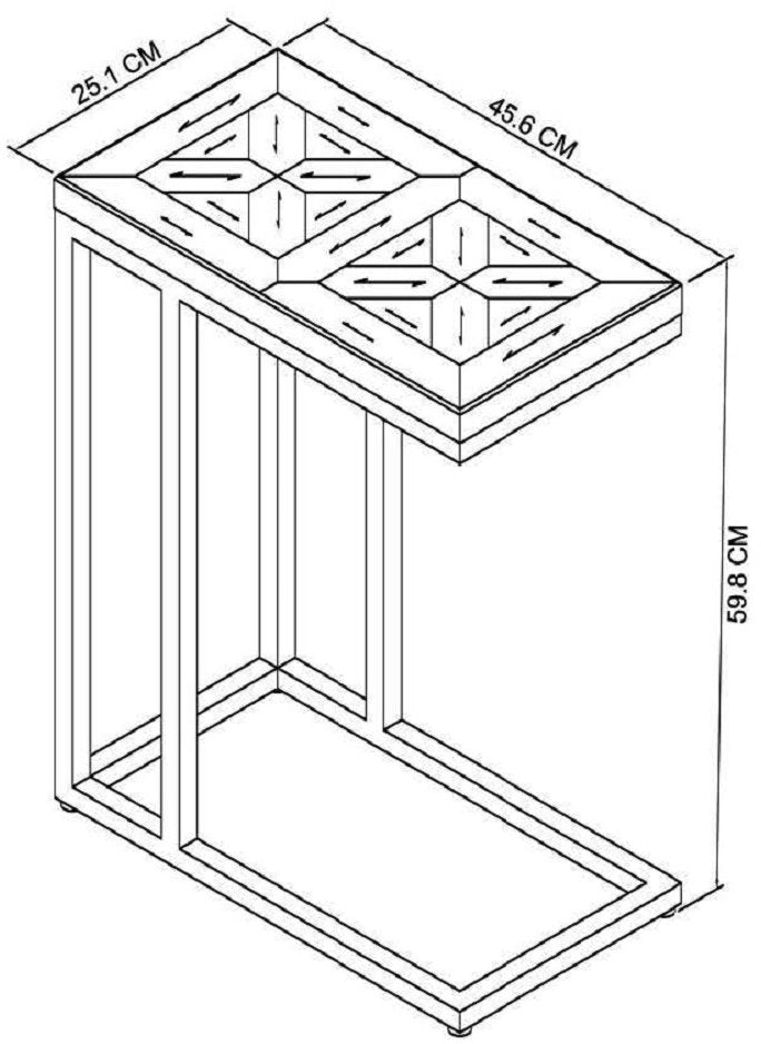 Dark Fumed Oak Sofa Table Satin Brass Cantilever Metal Frame - Home Furniture Interiors