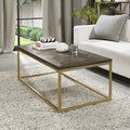 Fumed Dark Oak Parquet Top Coffee Table
