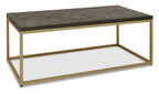 Fumed Dark Oak Parquet Top Coffee Table - Home Furniture Interiors