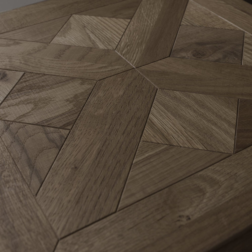 Fumed Dark Oak Parquet Top Coffee Table - Home Furniture Interiors
