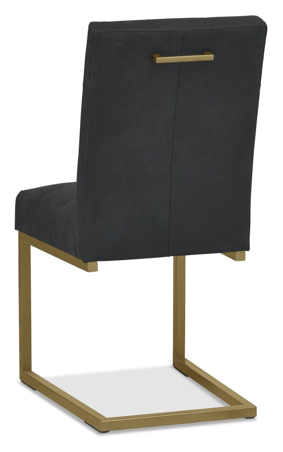 Black Fabric and Brass Metal Cantilever Dining Chair - Home Furniture Interiors