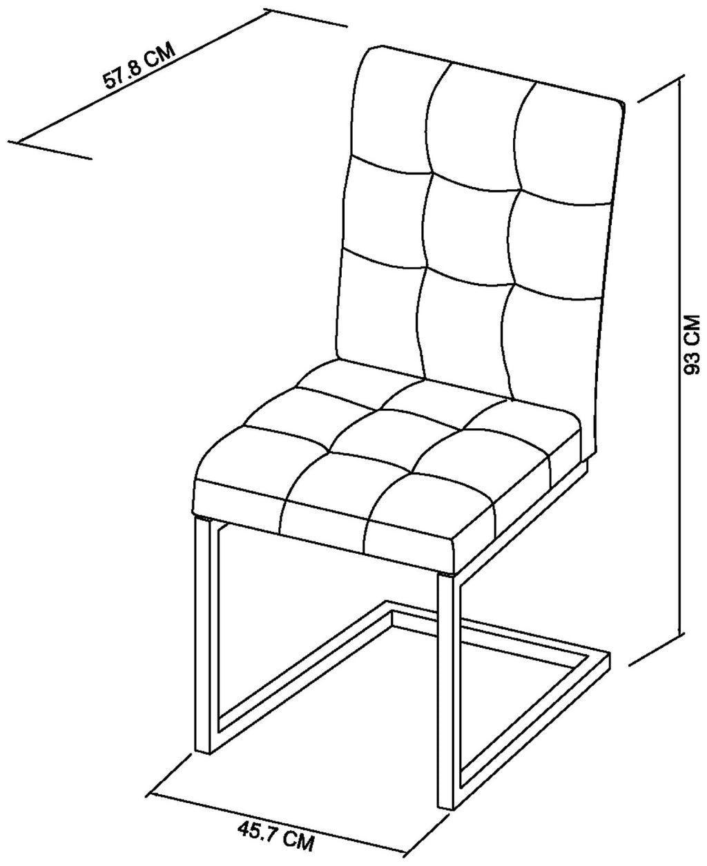Black Fabric and Brass Metal Cantilever Dining Chair - Home Furniture Interiors