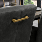 Black Fabric and Brass Metal Cantilever Dining Chair - Home Furniture Interiors