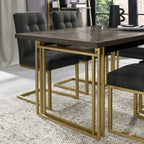 Dark Oak 4 to 6 Seater Extending Dining Table Brass Base