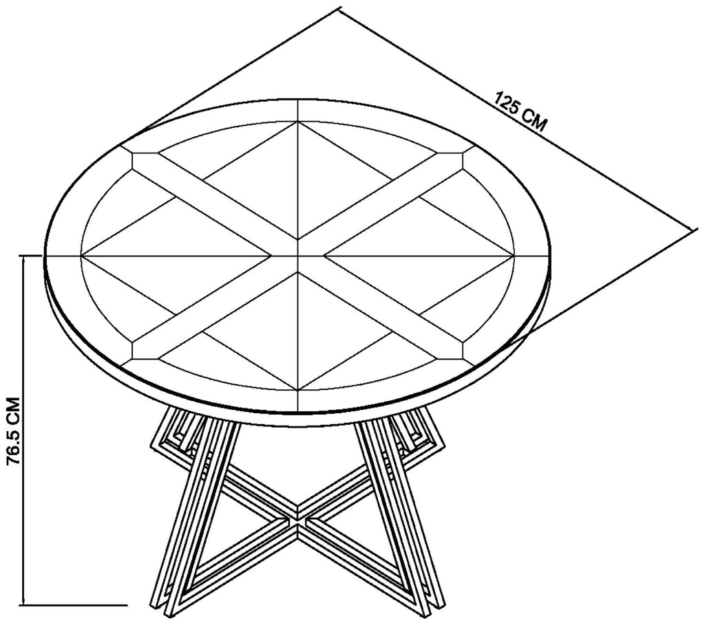 Dark Oak Medium 4 Seater Round Dining Table with Brass Base - Home Furniture Interiors