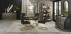 Dark Oak Medium 4 Seater Round Dining Table with Brass Base - Home Furniture Interiors