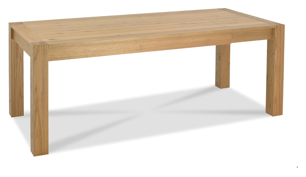 Light Oak 8 Seater Table And 6 Blue Velvet Chairs Dining Set - Home Furniture Interiors