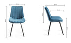 Light Oak Dining Table Set 6 Blue Velvet Chairs - Home Furniture Interiors